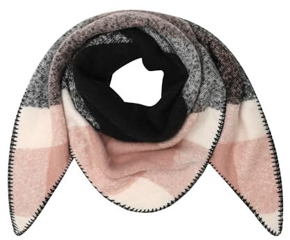 Ever Bloom Damen Schal kariert, Herbst Winter Halstuch, Winterschal mehrfarbig Karo Deckenschal warm weich, S23683:Scwarz Rosa