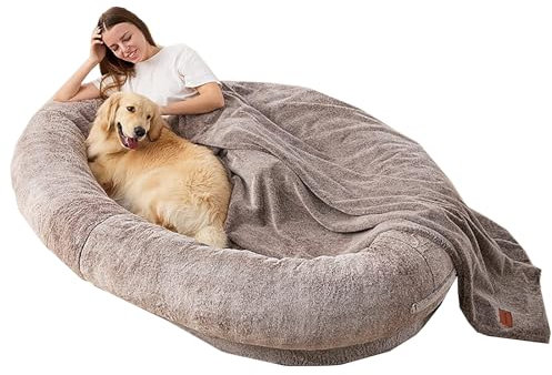 SJASD Menschliches Hundebett,Orthopädisches Hundebett,Flauschig Riesenhundebett für Menschen,Großes Sitzsack Hundebett Plüsch und gemütliche,für große, mittelgroße & kleine Hunde