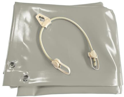 Bâche hivernage Piscine 6 x 3 m - Dimensions bâche : 6,7 x 3,7 m - Toile PVC 640 g/m² Gris - Couverture Hiver