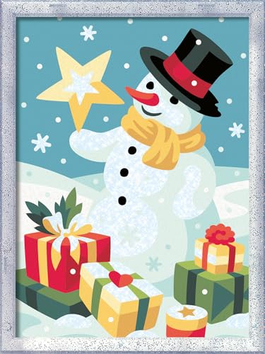Ravensburger CreArt Bezaubernder Schneemann - Malen nach Zahlen ab 9 Jahre | Mit Glitzer, Malset mit Rahmen, Pinsel und Acrylfarben, Geschenk für Mädchen und Jungen
