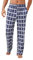 Ekouaer Herren Pyjamahose Lang Leichte Sommerhose Kariert Schlafhose Herren Hose mit Taschen und Knopfleiste Blau Weiß M