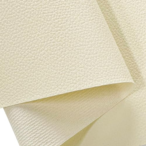XHT Hochwertiges Kunstleder Meterware, Lederimitat, Wasserdicht, Nähen, Reparatur, Premium Lederstoff (Beige-100 x 160cm)