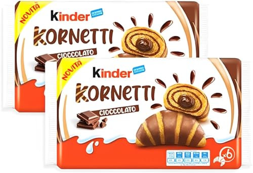 2x Kinder Kornetti - italienisches Schoko Croissants mit Milchschokolade 2x252g - 2x(6 x 42g)