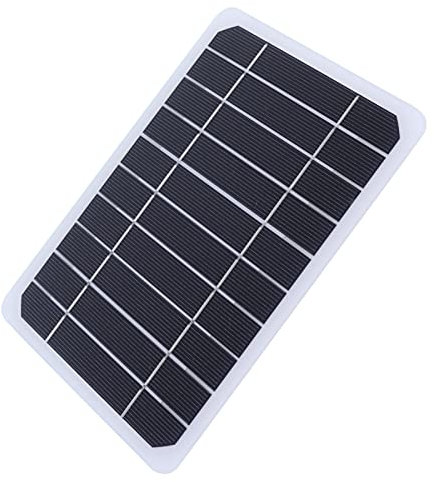 Panneau Solaire, Panneau Solaire Monocristallin 5W 5V USB Chargeur de Batterie Solaire Extérieur Panneau d'alimentation Mobile pour Le Téléphone Portable, Panneau Solaire