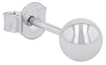 Amor Single Ohrstecker 925 Sterling Silber Damen Ohrschmuck, 0,4 cm, Silber, Kommt in Schmuck Geschenk Box, 9146093
