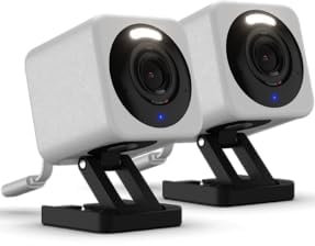 WYZE Cam v4, 2.5K HD WiFi Smart Home Security Camera, Indoor/Outdoor, Pet/Baby Monitor, Motion Activated Spotlight/Siren, Color Night Vision, 2-Way Audio, Works with Alexa & Google, Grey, 2 Pack