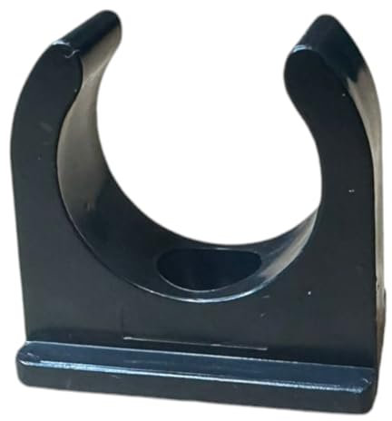 20mm Black PVC U Clip Conduit Push in Saddle - Pack of 10