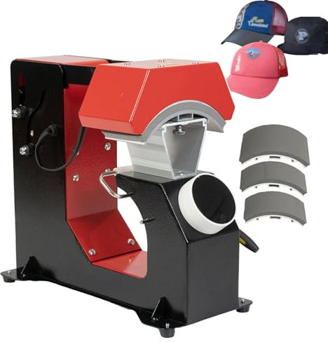 forplubossmmp Máquina De Impresión por Sublimación Y Prensa Térmica para Gorras con 3 Platinas | Hornear Gorras De Béisbol con Elevación Automática De 40°C A 210°C | Máquina para Planchar Gorras