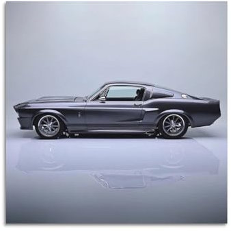 GLMHOK Poster American Muscle Car von 1967, Mustang Eleanor, Sportwagen, dekoratives Gemälde, Leinwand, Poster, 50 x 50 cm