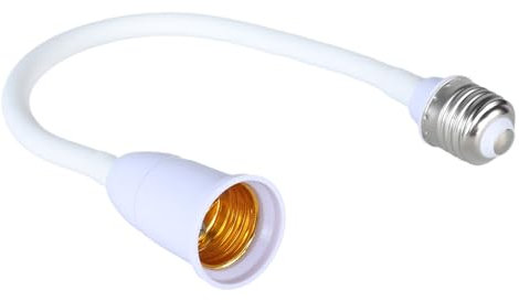E27 to E27 Light Bulb Sockets Adapter with Flexible Goosenecks Adjustable Extender for Home Lighting