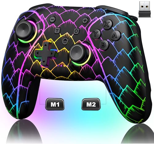 PC Controller Wireless, Gaming Controller PC mit Hall Joystick Trigger, Kein Drift und Dead Zones, PC Controller mit Programmierung Turbo, Bluetooth Gamepad Wireless kompatibel mit PC/Switch,Farbe
