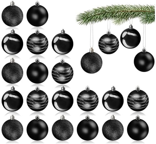 com-four® 20x Christbaumkugel - Weihnachtsbaumkugeln aus Kunststoff für Weihnachten - Baumschmuck für den Christbaum - Christbaumschmuck - Kunststoffkugeln