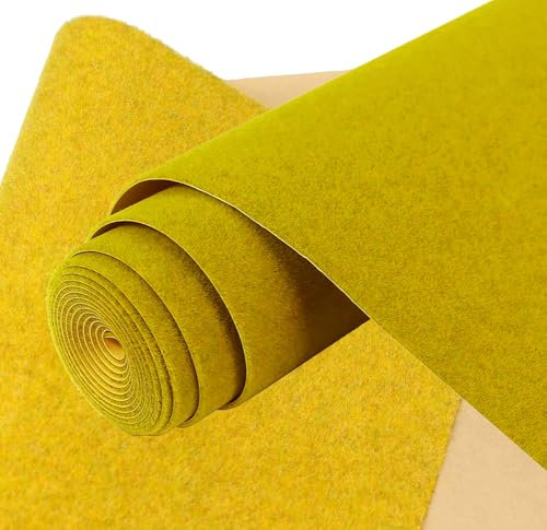 YANJINGHE 100 x 41 cm Grasmatte, Modelleisenbahnrasen, Rasenmatte, Rasenteppich, Grasmatte, Kunstrasen Matten, Modell Grasmatte, Grasmatte Landschaftsbau für Modelllandschaft (Gelb D)