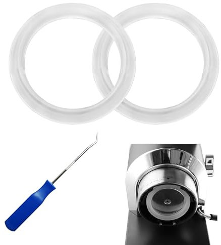 2 juntas de silicona con para Delonghi Gasket Seal Part EC680/EC685/EC695/EC820/EC850/EC860, grupo de hervidor, diámetro de 47 mm, portafiltros, juntas con herramienta de sellado de aceite