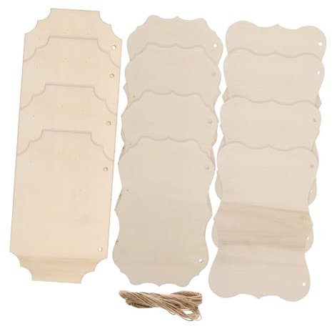 Cabilock 12pcs Diy Wooden Door Plaques Unfinished Craft Wood Signs for Front Door Decor