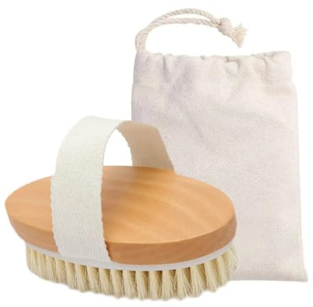 Cepillo seco para el cuerpo con cerdas naturales vegetales de tampico exfoliante elimina la celulitis y la piel muerta y favorece el drenaje linfático la circulación. Exfoliante y Dry Brushing