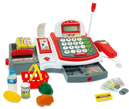 Teorema - Registratore di Cassa, Giocattolo per Bambini, con Scanner e Rullo per Scontrino, con Accessori