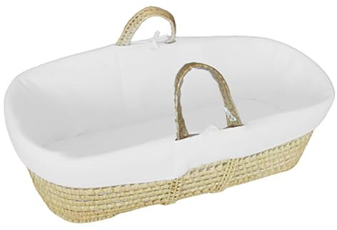 Premiers Moments Couffin Bébé avec Support en Option – Matelas Inclus – Habillage en Coton Bio – Couffin Nomade Transportable – Fabriqué en Matières Naturelles