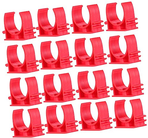 iplusmile Rohrkarten Drahtklemmen Halterung Klemmhalterung Halter Rohrklemme Stahl Rostfrei U Halterung Aufhänger Rohrclips U Klemme Hochleistungs Rohrklemmen Hängend Rotes Pvc