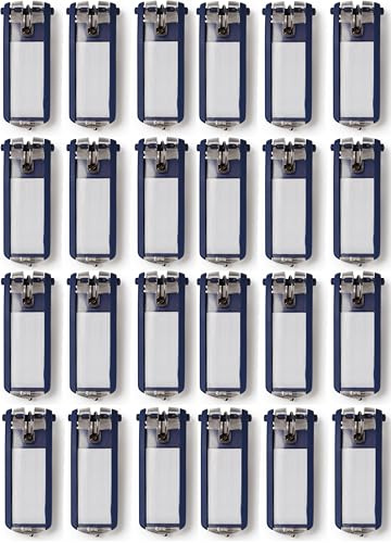 Durable Schlüsselanhänger Key Clip, einfach aufklappen & beschriften (Dunkelblau, 24er Set)