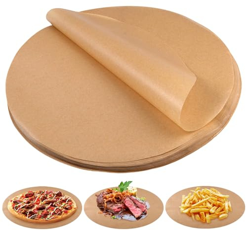 150 Stück Backpapier Rund,Durchmesser 26cm Rundes BBQ Papier | HitzebestäNdig Airfryer Backpapier,Holzfarbenes öLpapier Antihaftbeschichtet Rund Grillpapier,Backfolie für Kuchen,Backen