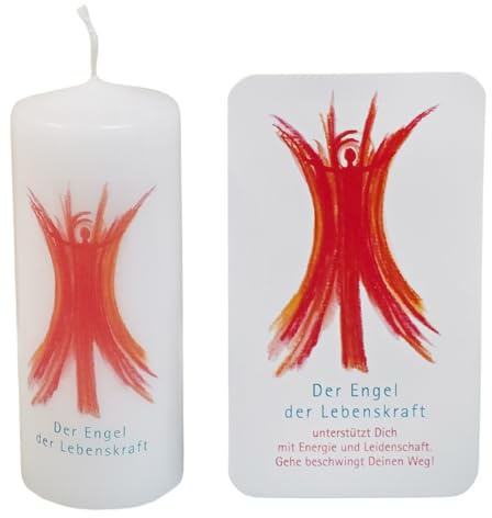 Kleines Geschenk - Engel der Lebenskraft Kerze 12 cm zum Mut machen, Trost spenden, zum Kraft tanken - Geschenkidee Frauen Weihnachten und Geburtstag