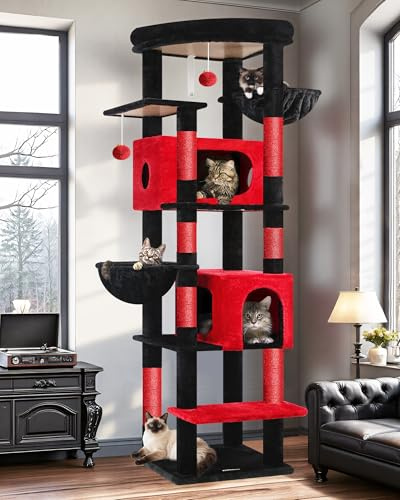 Globlazer S74 Stabil Kratzbaum Ecke XXL 188 cm für 2/3/4 Große Katzen Innen | Katzenbaum mit Mehrere Große Liegefläche Sisal Kratzfläche Leichter Aufbau Aktivitätskratzbäume für Schwere Katzen Kätzchen