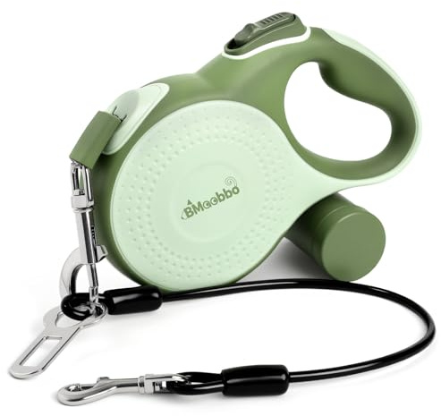 Guinzaglio Per Cani Allungabile 8m, Guinzaglio Allungabile Con Corda in Acciaio Resistente ai Morsi e Supporto Per Sacchetto dei Bisogni, Per Cani Fino a 35kg, Per Addestramento, Foresta, Spiaggia