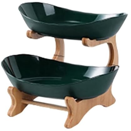 Bosiyrggrl Fruit Tray Racks Table Plates Dinnerware Kitchen Fruit Bowl Partitioned Candy Cake Trays Tableware Dishes C