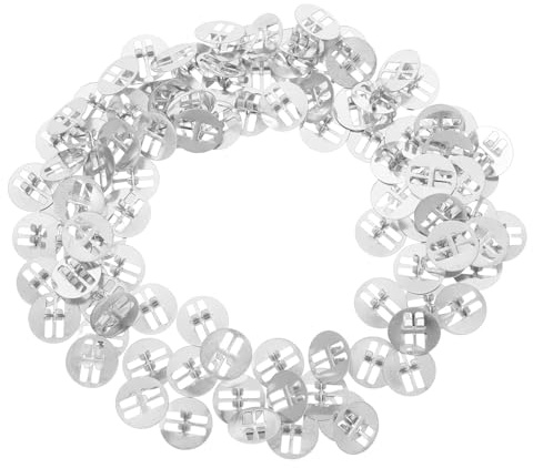 Fermastoppini per Candele 100 Pezzi in Ferro, Base Metallo | Supporto Stoppino per Candele, Colore Argento, per Riparazione e Creazione, Uso Professionale, Facile da Usare