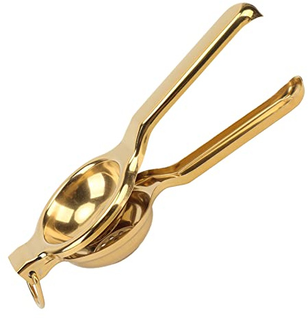 Dioche Presse-citron doré Acier Inoxydable, Design Convivial, Presse-citron avec Manche Extra-long, agrumes à Main, Facile à Utiliser, un Outil de Cuisine indispensable. (GOLD)