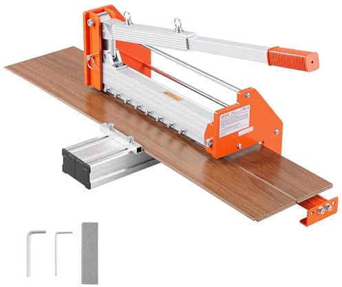 VEVOR Coupe Parquet Max. Épaisseur 12 mm Largeur 304,8 mm Guillotine à Parquet Levier en Alliage d'Alu pour Sols Stratifiés Bois d'Ingénierie Vinyle LVT SPC, Plaque Support Télescopique, Lame Acier D2