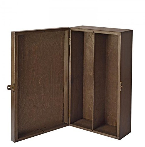 KDS Weinkiste für 2 Flaschen Weinbox Geschenkbox Holzkiste Holz braun