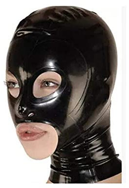MFMYEE 100% latex Maske Gummi BDSM Fetisch Bondage Maske Erotische Cosplay-Maske Latexliebhaber
