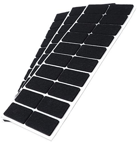Adsamm® / 60 x deslizantes de Fieltro autoadhesivos/Negro / 20x40 mm/Rectangular/Deslizantes de Fieltro para Muebles de 3,5 mm de Grosor/Deslizantes para Muebles y Suelos