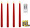 Rhytsing Rot 4 Flammenlose LED Spitzkerzen mit Timerfunktion, Led Stabkerzen Tafelkerzen, Leuchterkerzen mit warmweißes Licht, Höhe je 27.5cm, Fernbedienung und Batterien enthalten