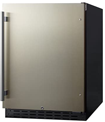 Summit 24 Built-in Refrigerator, 4.8 cu.ft., ADA Compliant, Stainless Steel/Black- AL55
