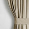 AmeliaHome Set Vorhang H 245 x B 140 cm mit Raffhalter 54 x 10 cm Velvet Optik Beige 1 St. Kräuselband Wellenband Samt Halbverdunkelungsvorhang Fensterdekoration Dekoschal Dekorvorhang