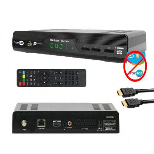 RECEPTEUR FRANSAT OPTEX HD 9947 TV Satellite HD sans Carte VIACESS FRANSAT PC6 + Cable HDMI