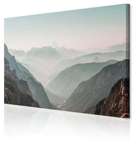 decomonkey Bilder Berge Landschaft 60x40 cm 1 Teilig Leinwandbilder Bild auf Leinwand Vlies Wandbild Kunstdruck Wanddeko Wand Wohnzimmer Wanddekoration Deko Felsen