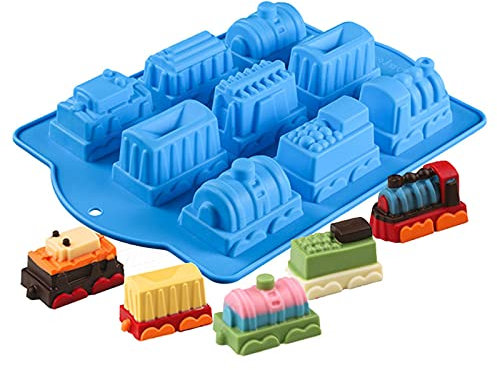 Backformen Silikonform, Holzsammlung Silikon Muffinform Kuchen Backform für Schokolade Muffins Cupcakes Kuchen Pudding Eiswürfel und Gelee - Karikatur Auto Silikonform für Kindergeburt