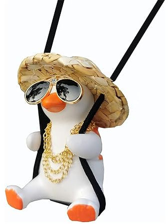 MHYMX Schwingende Ente Auto Hängend Ornament, Schaukel Ente Auto Rückspiegel Anhänger, Süße Swinging Duck Auto Innenraum Deko für Autospiegel Hängendes Zubehör