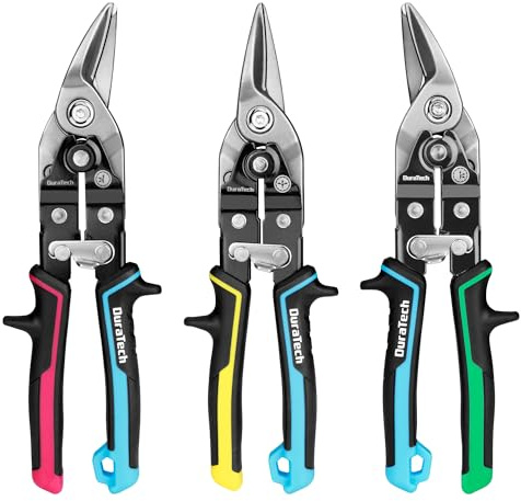 DURATECH 3PCS 10 Aviation Snips Set, Left, Right & Straight Cut