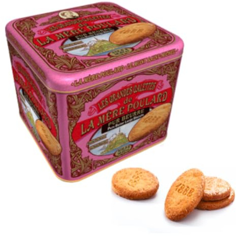 La Mere Poulard® 1888 | Biscuits Pur Beurre Salé et Caramel | Boîte de biscuits au beurre français | Sablés Beurre et Caramel - 472.5 Gr | Boîtes de biscuits cadeaux