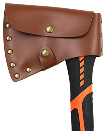 Anulely Hatchet Sheath Leather Axe Blads, Retro Axe Head Protective With Metal, Adjustable Protector Case, Lumberjack Outdoors Work Essentials Axe Head