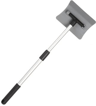 AUCELI 45,7 cm Auto-Eiskratzer, abnehmbar, ausziehbar, dreieckig, Schneeschaufel für Auto-Windschutzscheibe, Schneeschaber mit Komfortschaumgriff und 180° schwenkbarem Bürstenkopf, für Fahrzeug, LKW,