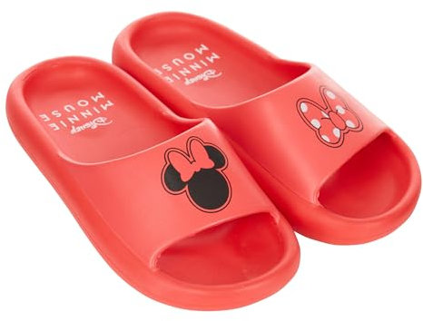 Disney Damen Minnie und Mickey Slides – Klassische Mickey und Minnie Mouse Komfort-Schaumstoff-Sandalen Mickey & Minnie Maus zum Reinschlüpfen, Rot/Ausflug, einfarbig (Getaway Solids), 40.5 EU