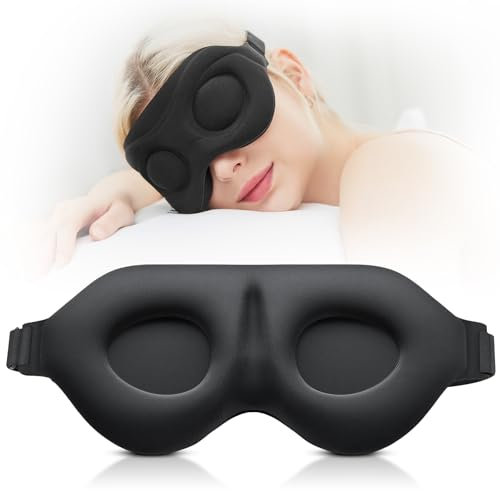 ZQQO Schlafmaske Verdunkelung für Männer und Frauen – Wimpernfreundliche Augenmasken für Schlafflugzeug, Reisezubehör als Geschenke, Schlafmaske mit weichem, atmungsaktivem Nullaugendruck für Reisen,