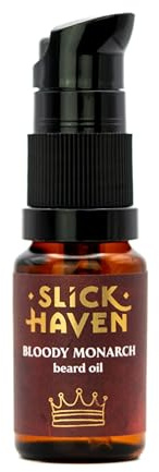 Slickhaven Bloody Monarch Bartöl 30ml – Tabak-Leder-Duft – Handgefertigte Qualität – Natürliche Bartpflege und Feuchtigkeit – Fördert Bartwuchs und stärkt das Haar (10 ml)