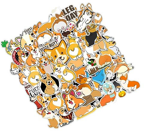 HEMOTON 100St one piece aufkleber tiersticker geschenksticker wasserfeste aufkleber Skateboard-Dekor Notebook-Aufkleber weihnachtsdeko Weihnachtsaufkleber Corgi-Aufkleber Trolley schmücken